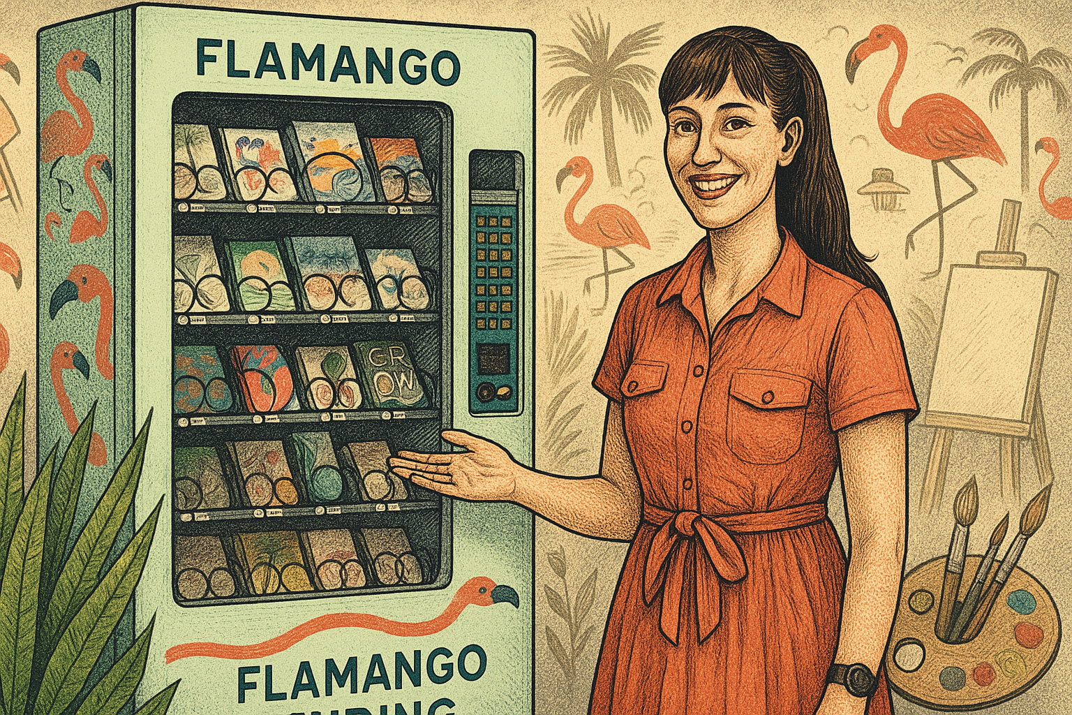 Flamango Vending Turns Snack Machines into Micro Art Galleries in Palm Beach